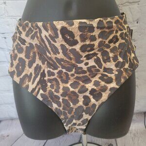Bar III Women's Beach Cheetah Printed High Rise Bikini Bottoms